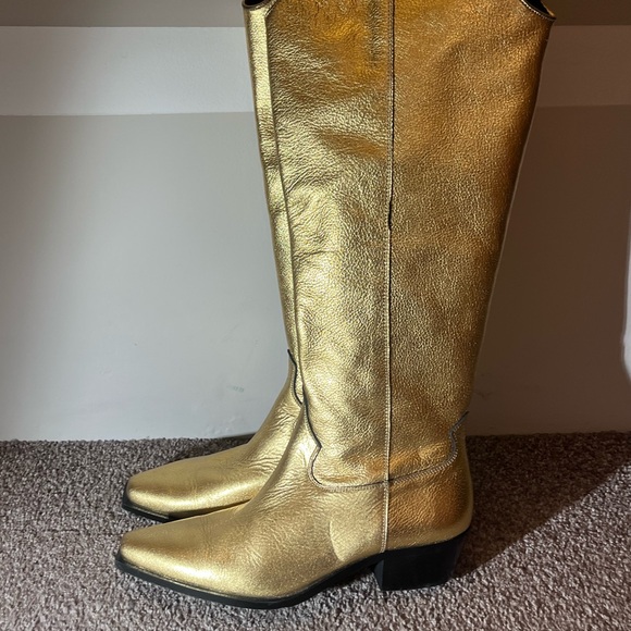 Feners Vivid Gold Knee high western boots - Picture 3 of 8